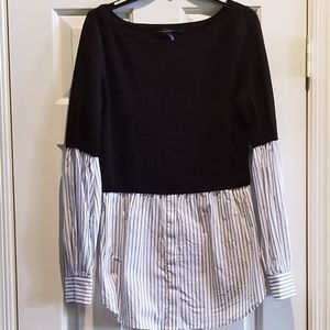 White House black Market Black and white top